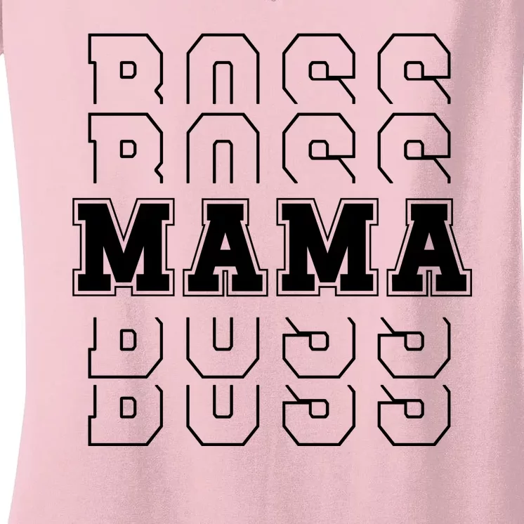 Boss Mama Retro Cute Gift For Mom Women's V-Neck T-Shirt