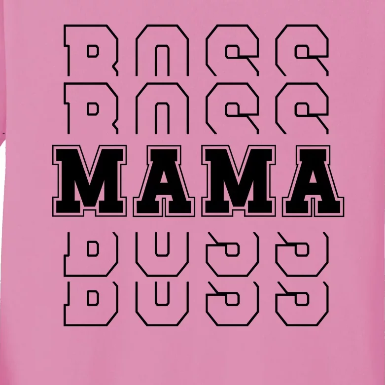 Boss Mama Retro Cute Gift For Mom Kids Long Sleeve Shirt