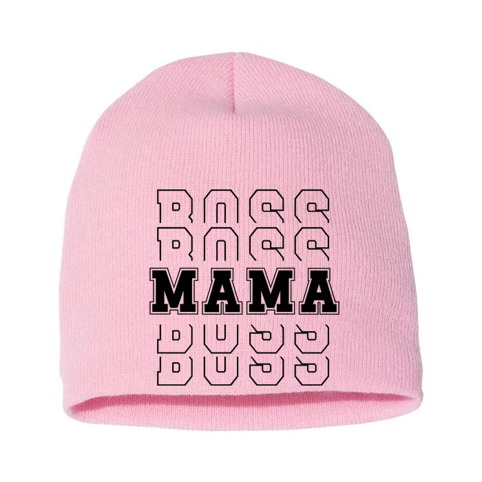 Boss Mama Retro Cute Gift For Mom Short Acrylic Beanie