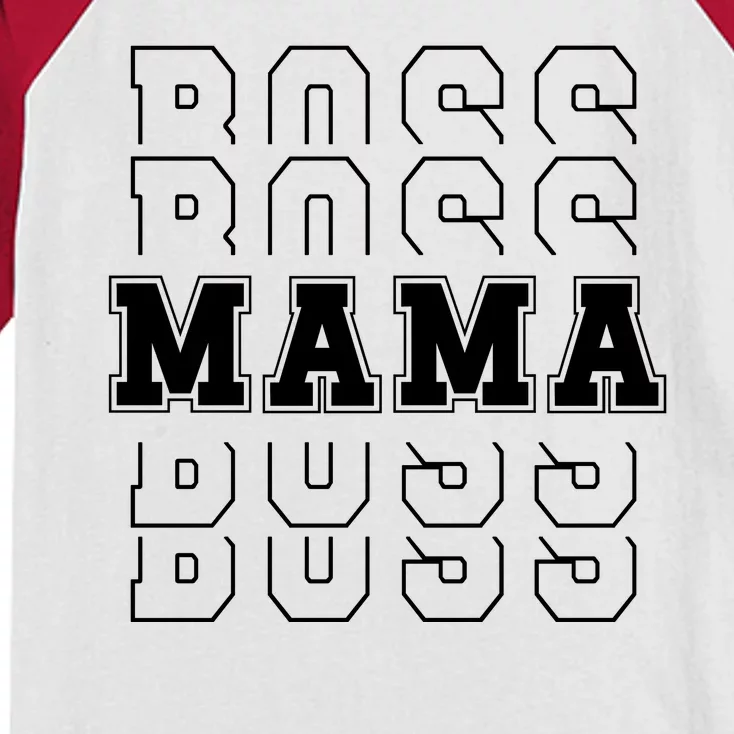 Boss Mama Retro Cute Gift For Mom Kids Colorblock Raglan Jersey