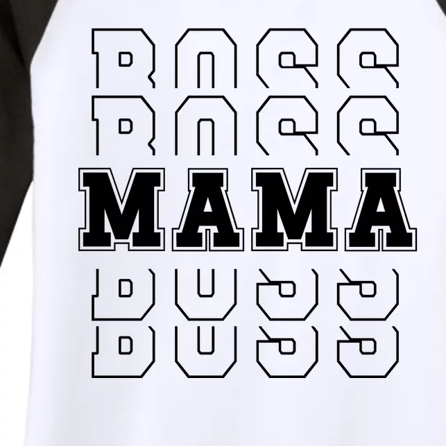 Boss Mama Retro Cute Gift For Mom Women's Tri-Blend 3/4-Sleeve Raglan Shirt