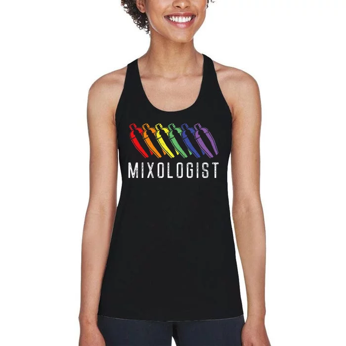 Bartender Mixologist Rainbow Mixologist Women's Racerback Tank