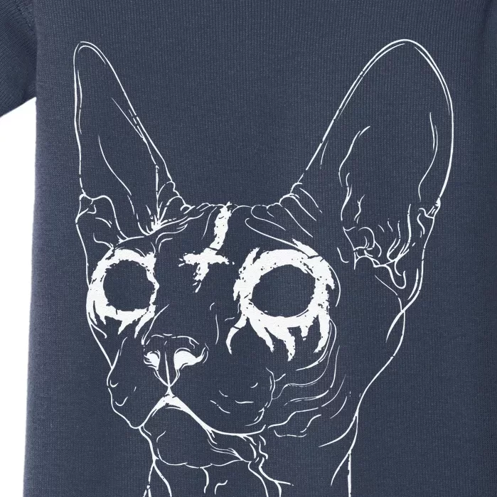 Black Metal Sphynx Cat I Goth And Death Metal (1) Baby Bodysuit