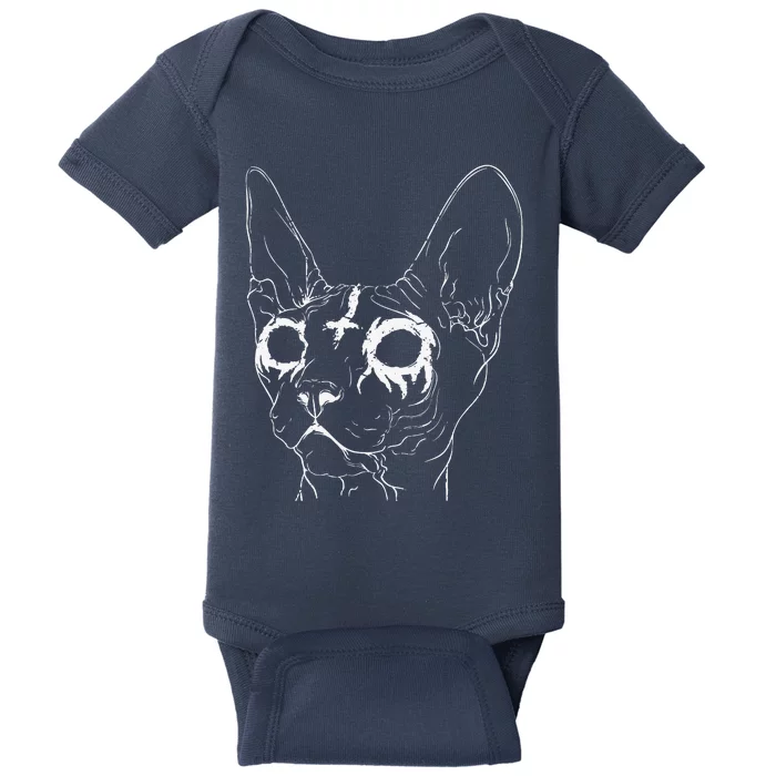 Black Metal Sphynx Cat I Goth And Death Metal (1) Baby Bodysuit