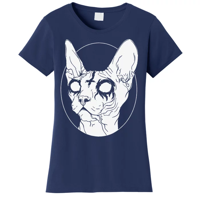 Black Metal Sphynx Cat I Goth And Death Metal Women's T-Shirt