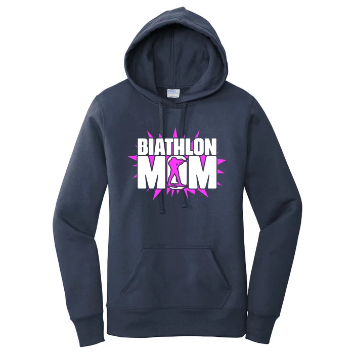 Biathlon Mom Skiing Shooting Ski Sport Biathlete Gift Women's Pullover Hoodie