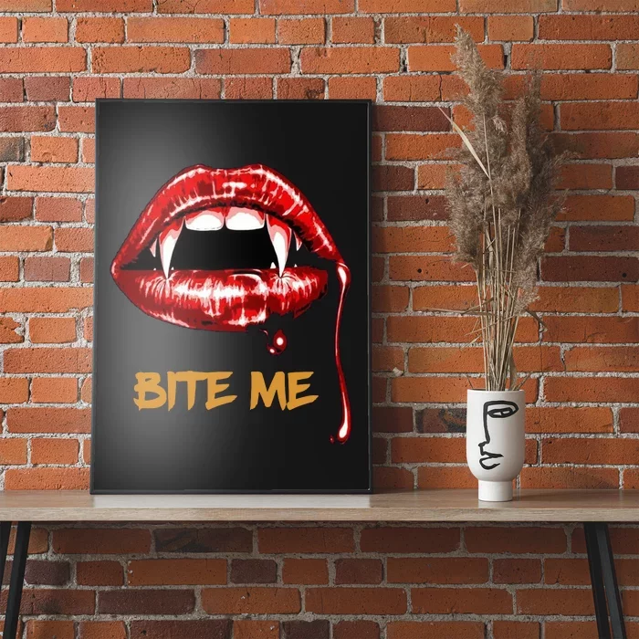 Bite Me Sexy Vampire Lips Halloween Novelty Poster