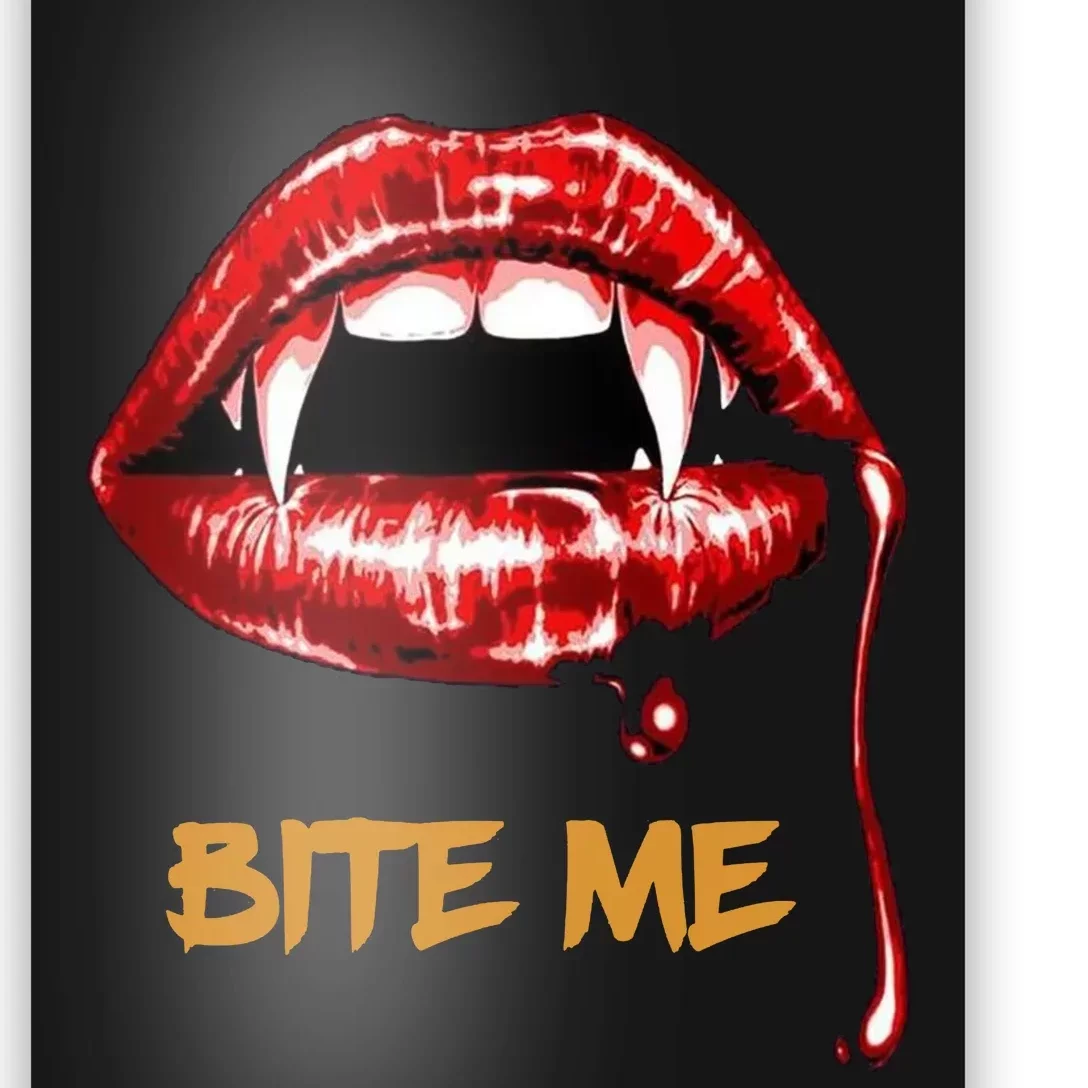 Bite Me Sexy Vampire Lips Halloween Novelty Poster