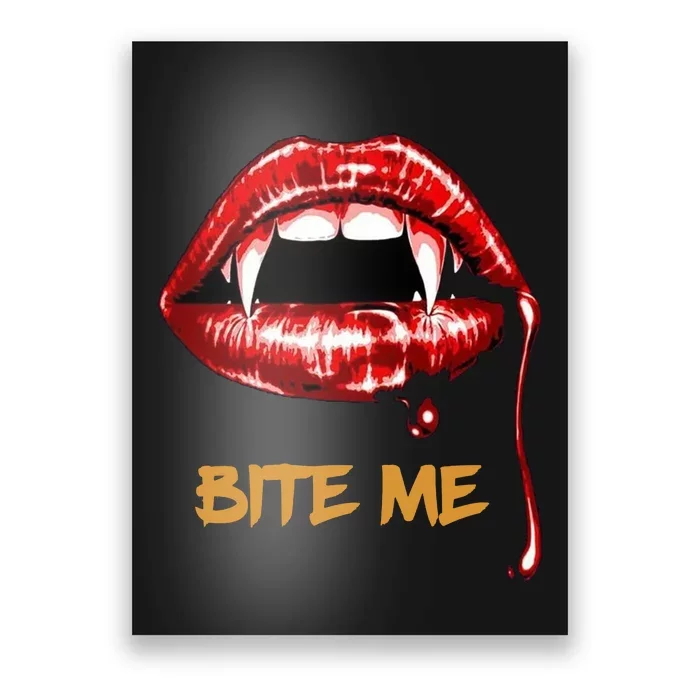 Bite Me Sexy Vampire Lips Halloween Novelty Poster