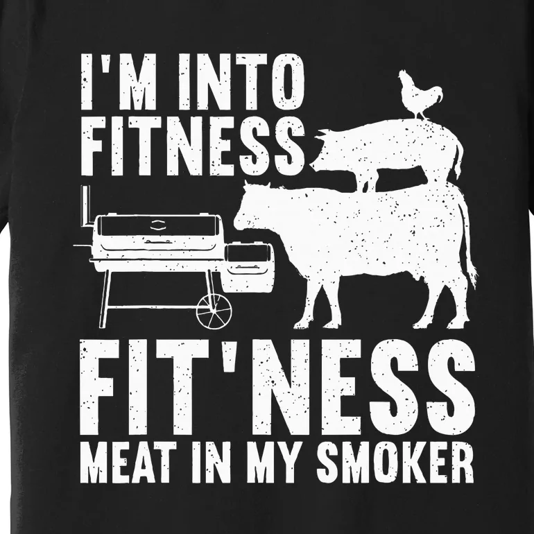 Bbq Meat Smoking Art Barbeque Griller Premium T-Shirt