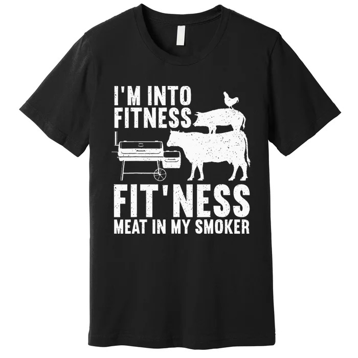 Bbq Meat Smoking Art Barbeque Griller Premium T-Shirt