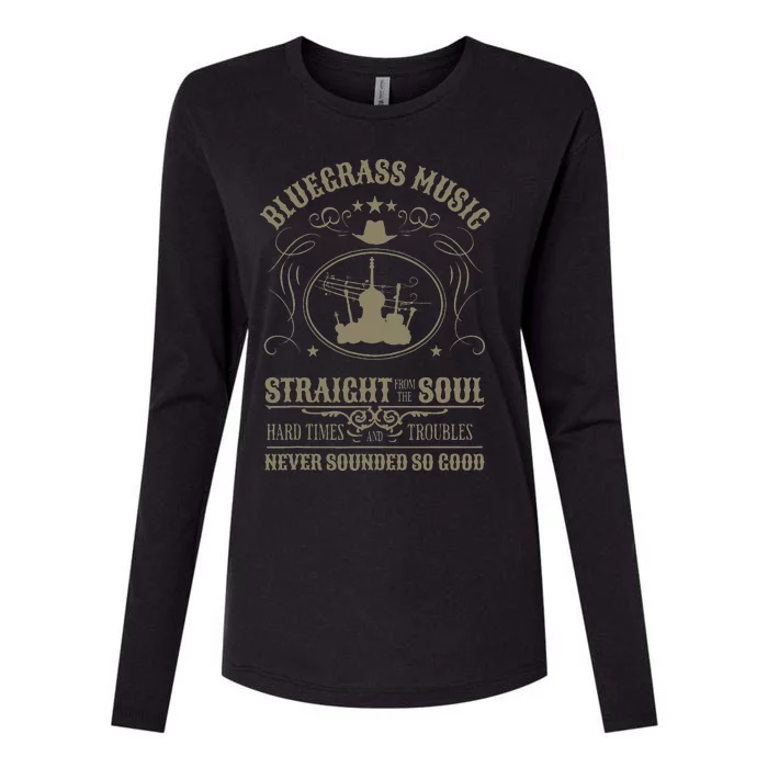 Bluegrass Music Straight From The Soul Womens Cotton Relaxed Long Sleeve T-Shirt