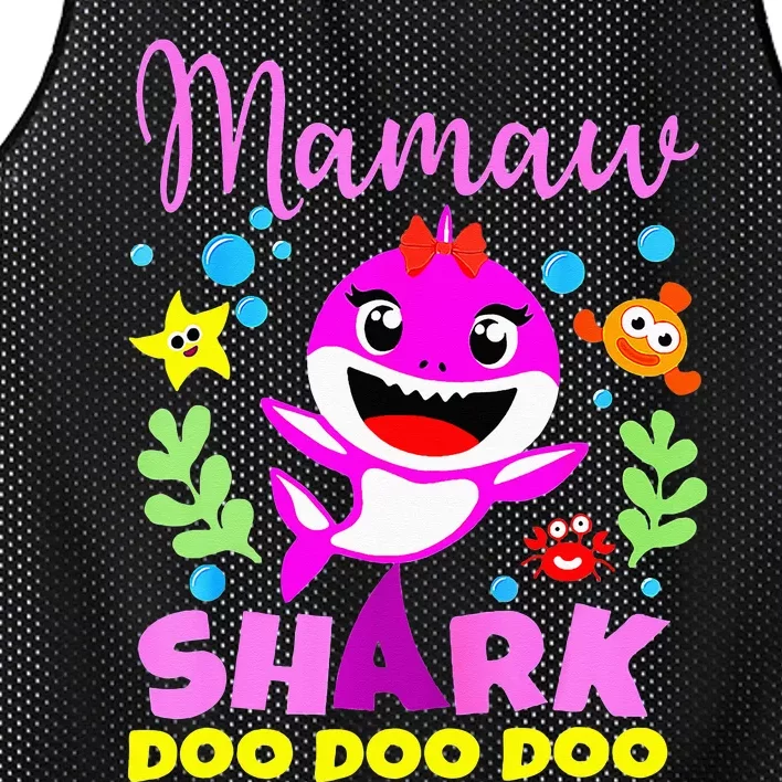 birthday mamaw s shark mamaw shark family mors day Mesh Reversible Basketball Jersey Tank