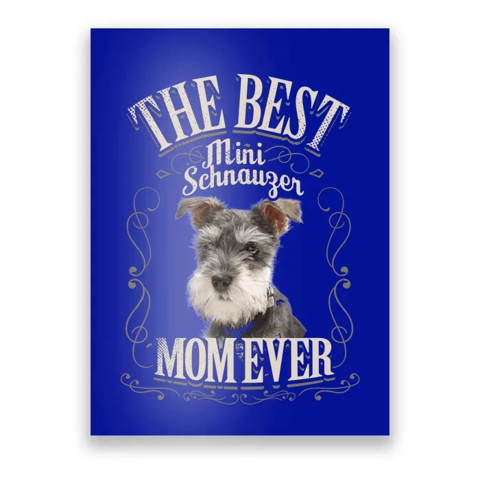 Best Mini Schnauzer Mom Ever Miniature Schnauzer Dog Funny Gift Poster