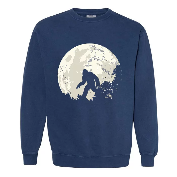 Bigfoot Moon Sasquatch I Believe In Bigfoot Garment-Dyed Sweatshirt