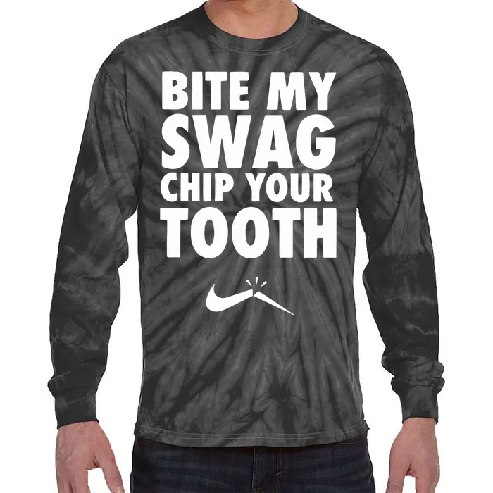 Bite My Swag Chip Your Tooth Tie-Dye Long Sleeve Shirt