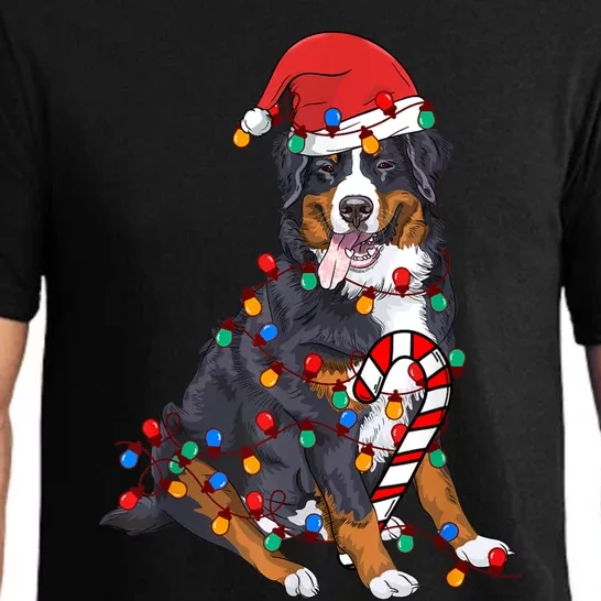 Bernese Mountain Santa Christmas Lights Dog Lover Pajama Pajama Set