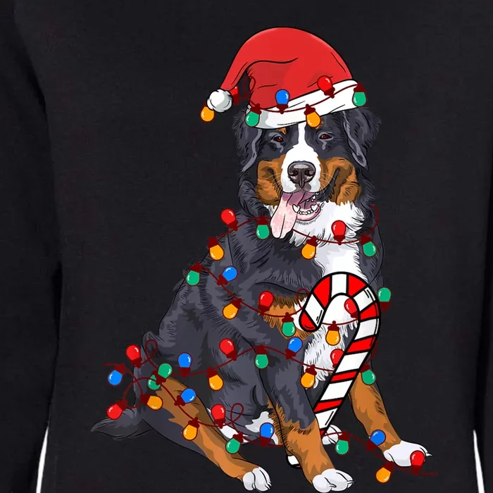 Bernese Mountain Santa Christmas Lights Dog Lover Pajama Womens California Wash Sweatshirt