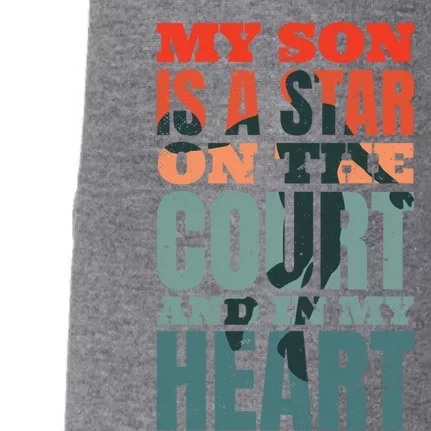 Basketball My Son Is A Star On The Court And In My Heart Gift Doggie 3-End Fleece Hoodie