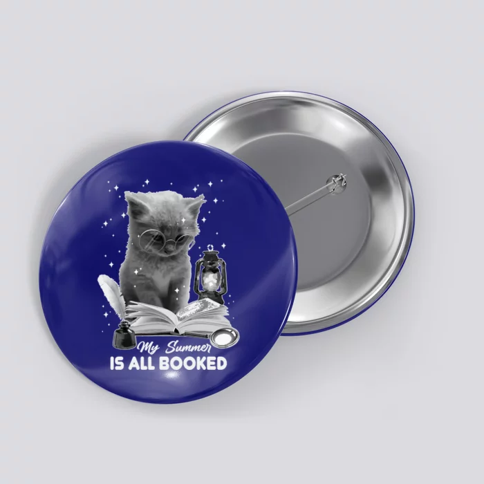 Bookaholic My Summer Is All Booked Summer Reading Bookish Cute Gift Button