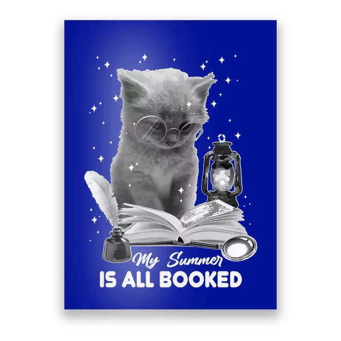 Bookaholic My Summer Is All Booked Summer Reading Bookish Cute Gift Poster