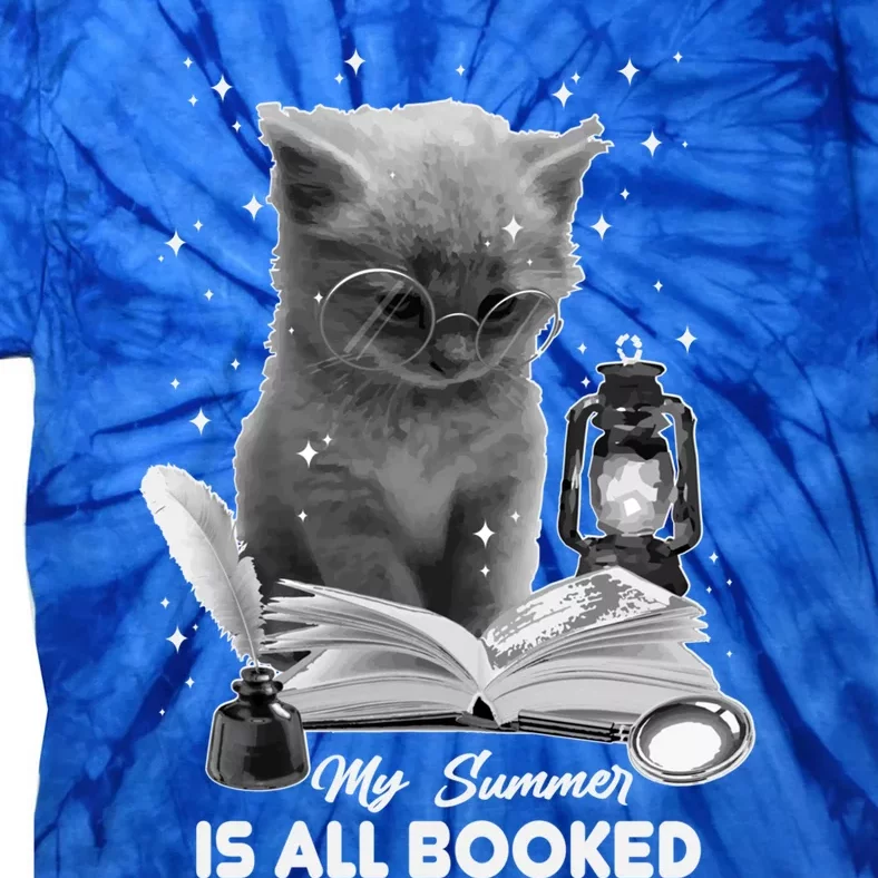 Bookaholic My Summer Is All Booked Summer Reading Bookish Cute Gift Tie-Dye T-Shirt