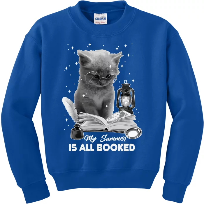 Bookaholic My Summer Is All Booked Summer Reading Bookish Cute Gift Kids Sweatshirt