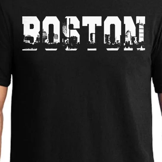 Boston Massachusetts Skyline Graphic Apparel Pajama Set