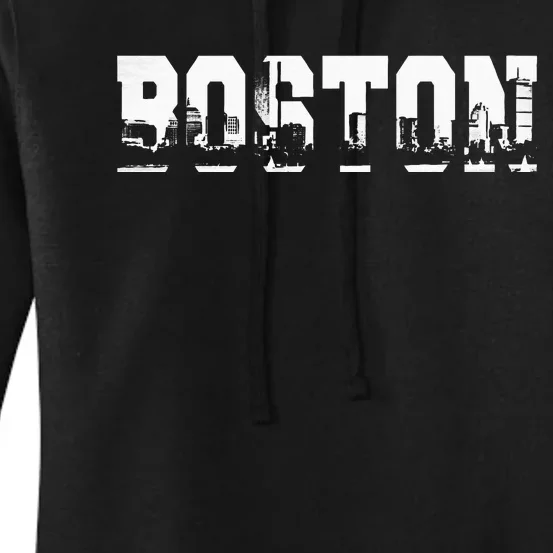 Boston Massachusetts Skyline Graphic Apparel Women's Pullover Hoodie