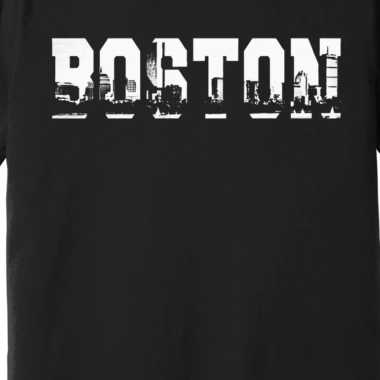Boston Massachusetts Skyline Graphic Apparel Premium T-Shirt