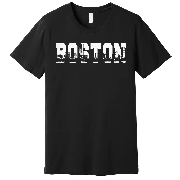 Boston Massachusetts Skyline Graphic Apparel Premium T-Shirt