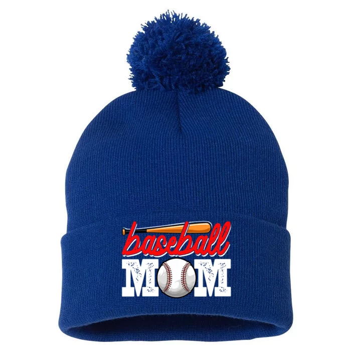 Baseball Mom Sports Mothers Day Mommy Mama Baseball Lover Gift Pom Pom 12in Knit Beanie