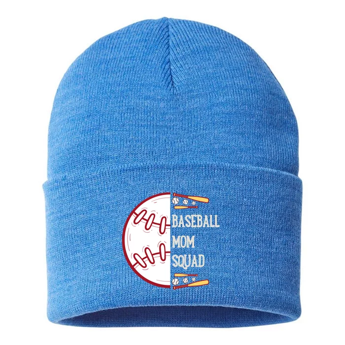 Baseball Mom Squad Gift Sustainable Knit Beanie