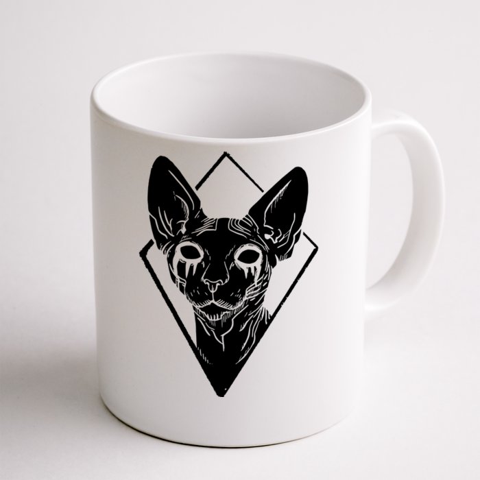 Black Metals Sphynx Cat Front & Back Coffee Mug