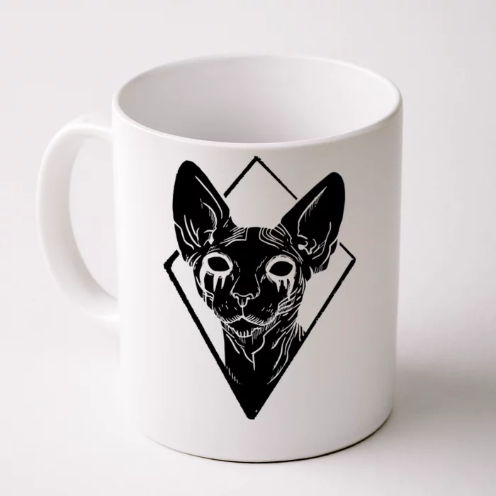 Black Metals Sphynx Cat Front & Back Coffee Mug