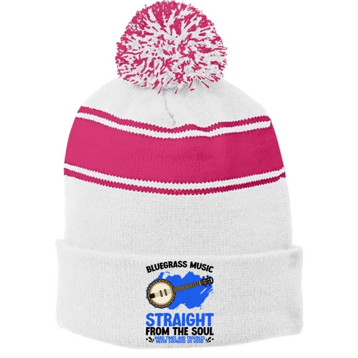 Bluegrass Music Straight From The Soul Stripe Pom Pom Beanie