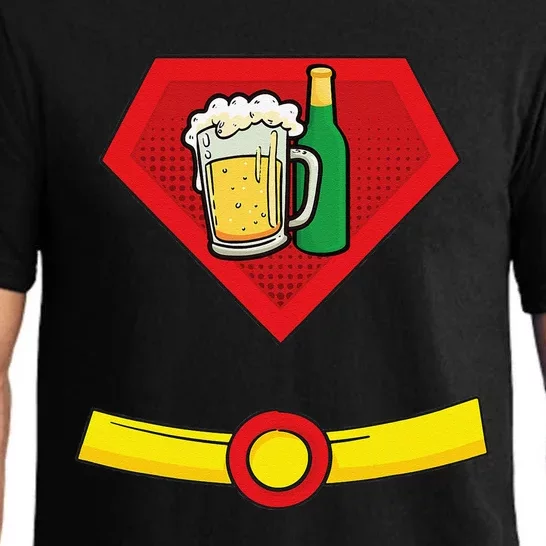 Beer Man Superhero Halloween Costume Pajama Set