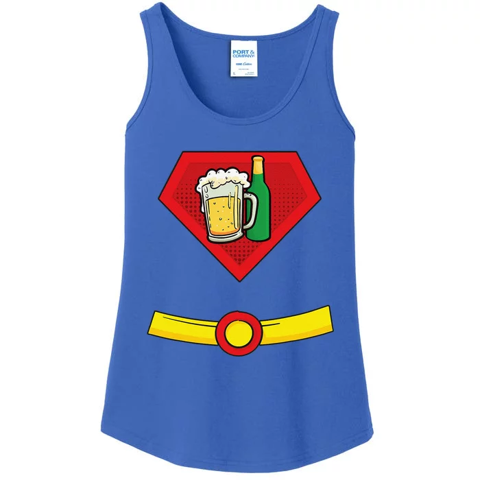 Beer Man Superhero Halloween Costume Ladies Essential Tank