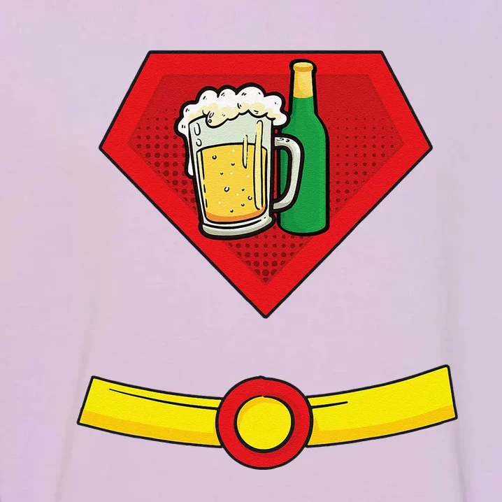 Beer Man Superhero Halloween Costume Garment-Dyed Sweatshirt