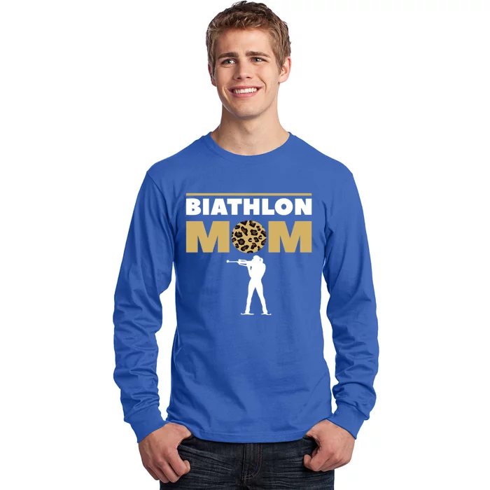 Biathlon Mom Skiing Competition Biathlete Cute Gift Long Sleeve Shirt