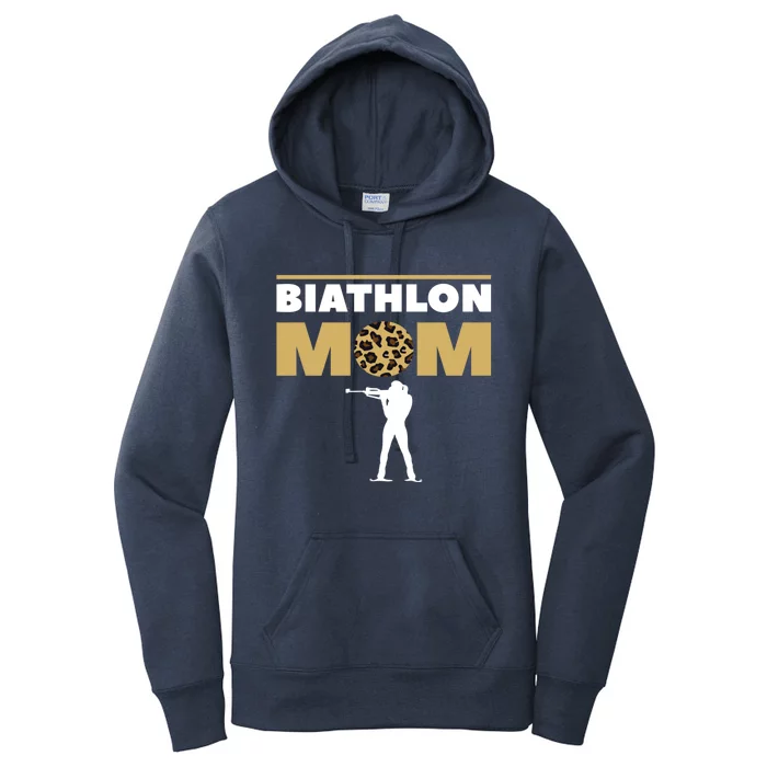 Biathlon Mom Skiing Competition Biathlete Cute Gift Women's Pullover Hoodie