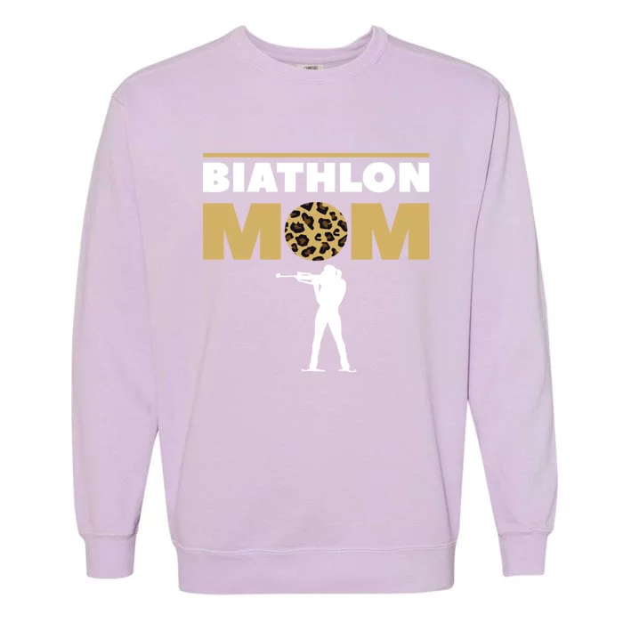 Biathlon Mom Skiing Competition Biathlete Cute Gift Garment-Dyed Sweatshirt