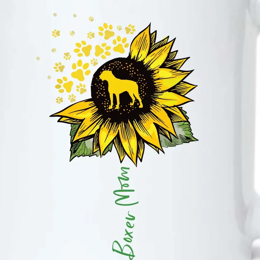 Boxer Mom Sunflower Boxer Dog Gifts Dog Mom Mama Black Color Changing Mug