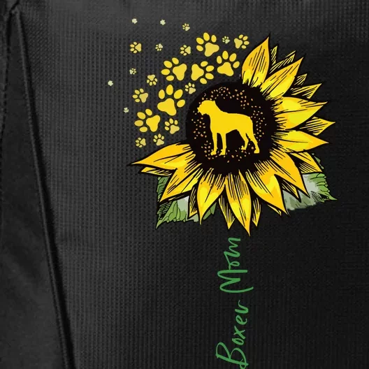 Boxer Mom Sunflower Boxer Dog Gifts Dog Mom Mama City Backpack