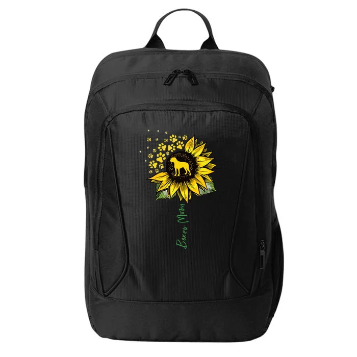 Boxer Mom Sunflower Boxer Dog Gifts Dog Mom Mama City Backpack