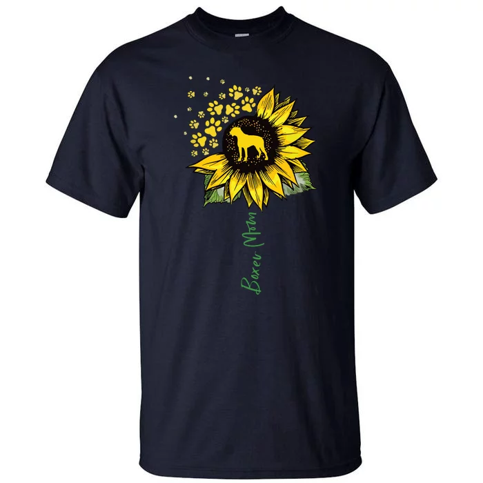 Boxer Mom Sunflower Boxer Dog Gifts Dog Mom Mama Tall T-Shirt