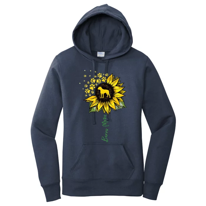 Boxer Mom Sunflower Boxer Dog Gifts Dog Mom Mama Women's Pullover Hoodie