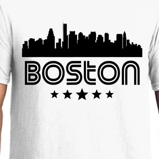 Boston Massachusetts Skyline Retro Style Pajama Set