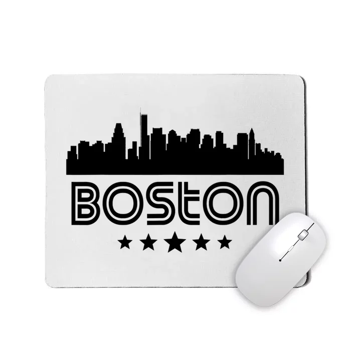 Boston Massachusetts Skyline Retro Style Mousepad