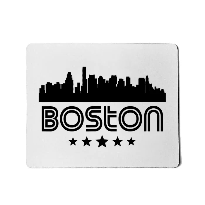 Boston Massachusetts Skyline Retro Style Mousepad